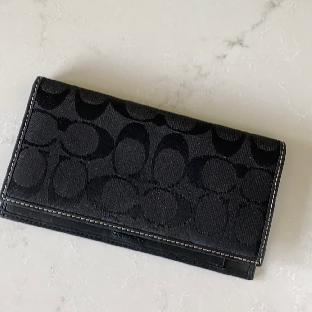 Coach Black Checkbook Cover